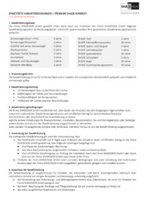 5 Jahre Garantie Shade-Produkte