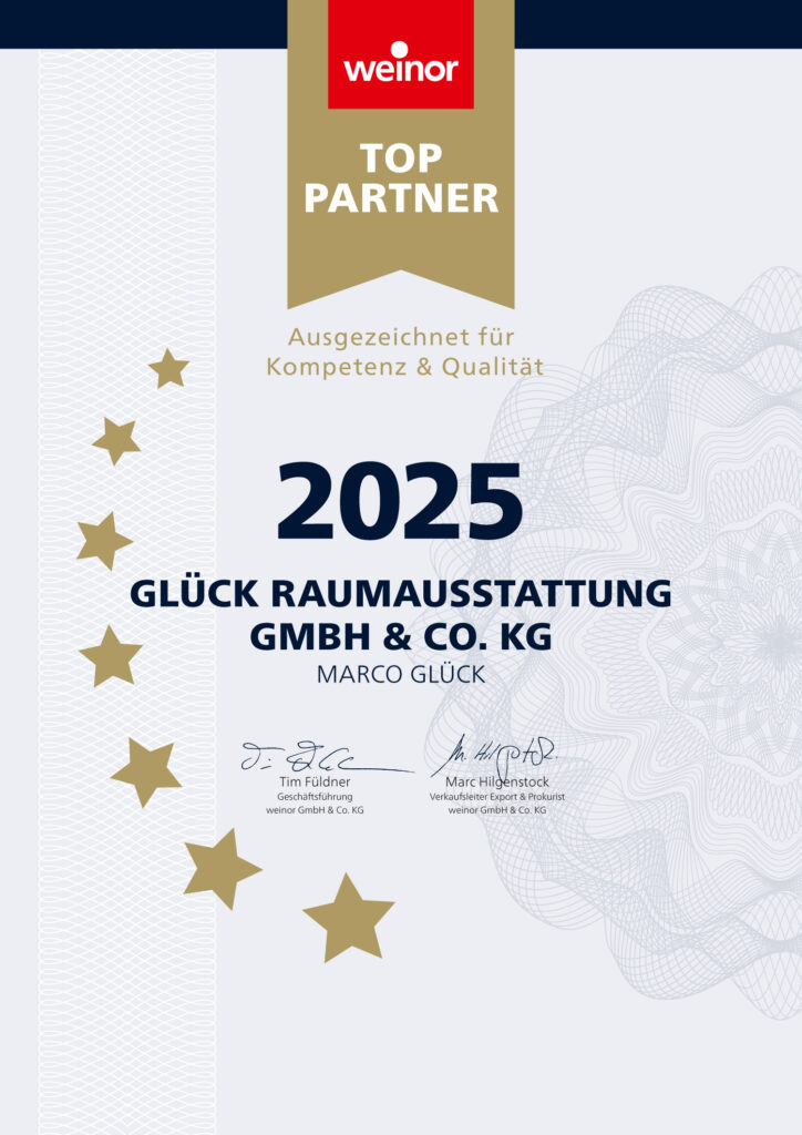 Urkunde Top Partner Weinor 2025 Weinor Dresden